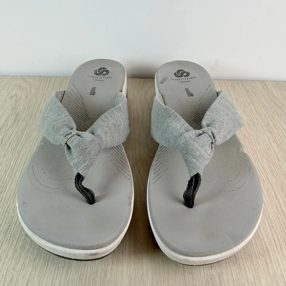 Clarks Cloudsteppers Arla Glison Grey Heather Thong Sandals Womens 11 M 26124906